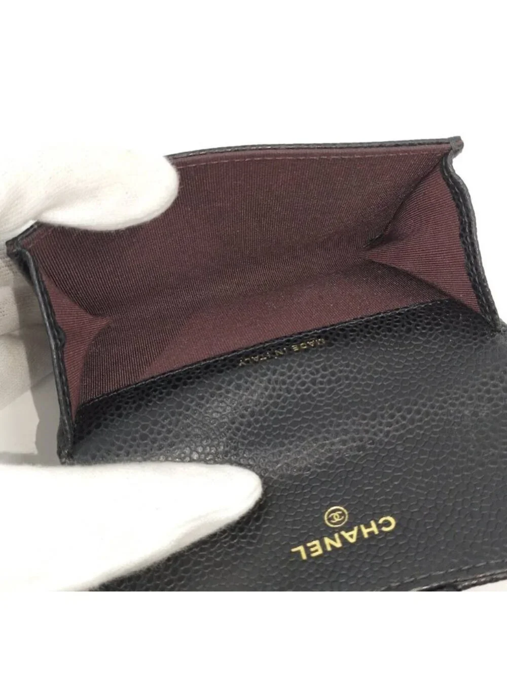 Chanel Quilted Classic Flap Card Case Leather Black